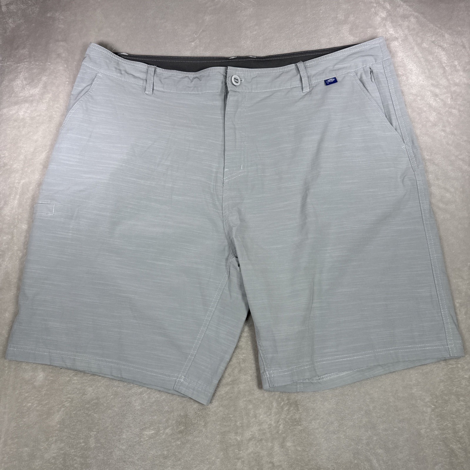 Aftco Aftech Shorts Mens 42 Gray/Blue Performance Fishing Swim Quick Dry